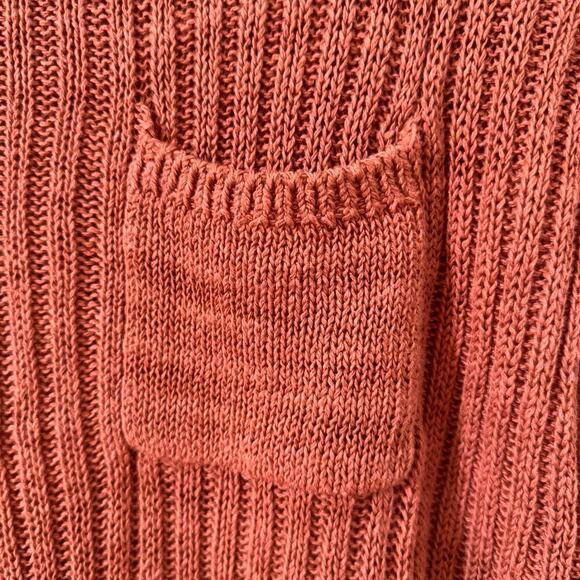 Garnett Hill Rory Linen & Org Cotton Pullover Short Sleeve Sweater Pink Size S - Picture 8 of 8